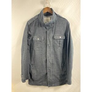 Men's Ezekiel Jacket Size L‎ Gray Skateboarding Zip Snap Closure Shacket
